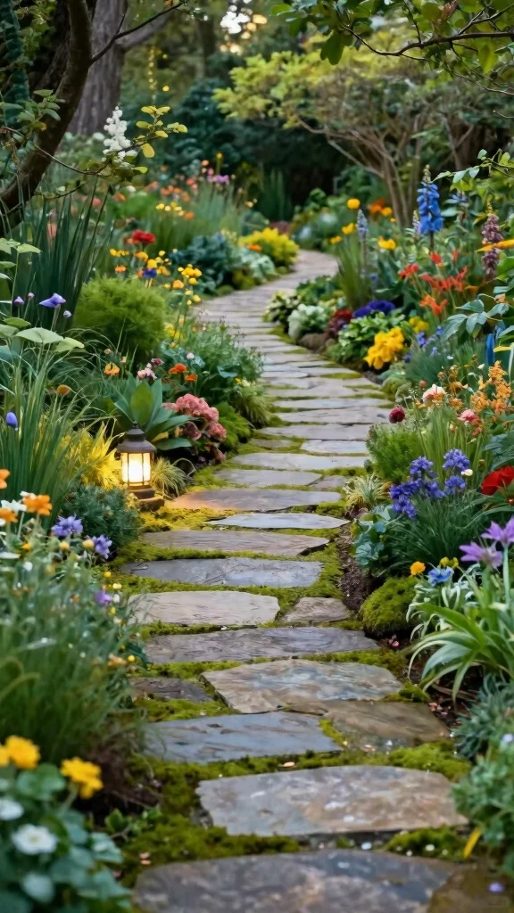 12 Creative Garden Pathway Ideas That Will Leave Your Neighbors in Awe! - 1. Enchanted Stone Walkway 1