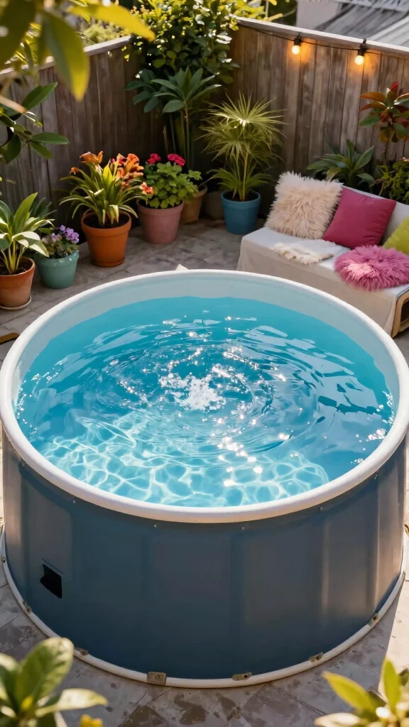 14 Inexpensive Water Features That’ll Make Your Backyard the Ultimate Cool-Off Spot! - 1. Poly Stock Tank Pool: The Modern Must-Have 1