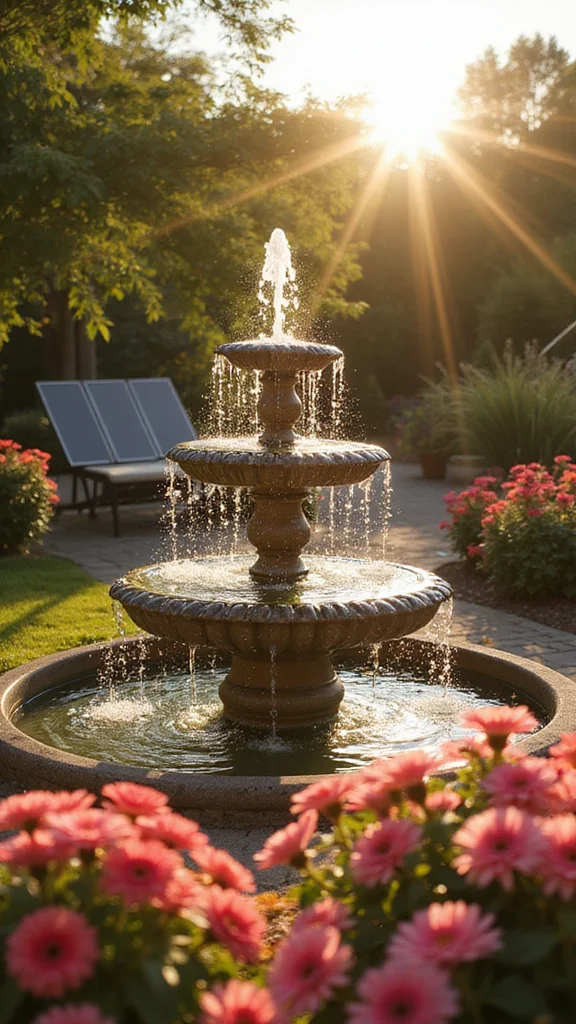 14 Inexpensive Water Features That’ll Make Your Backyard the Ultimate Cool-Off Spot! - 14. Solar-Powered Water Feature: Eco-Friendly Convenience 1