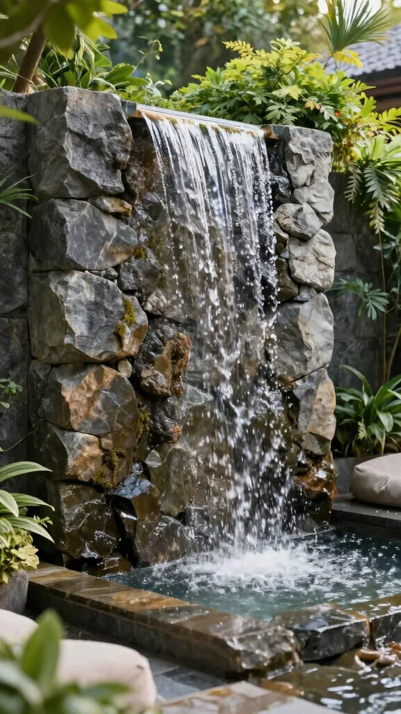 14 Inexpensive Water Features That’ll Make Your Backyard the Ultimate Cool-Off Spot! - 2. DIY Water Wall: A Statement Piece 1