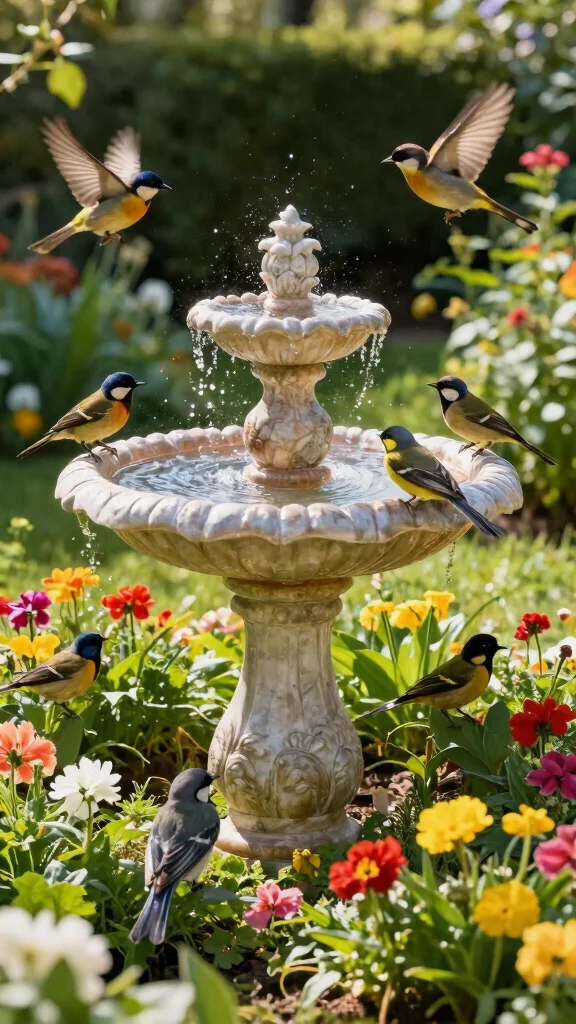 14 Inexpensive Water Features That’ll Make Your Backyard the Ultimate Cool-Off Spot! - 7. Bird Bath: Attracting Nature 1