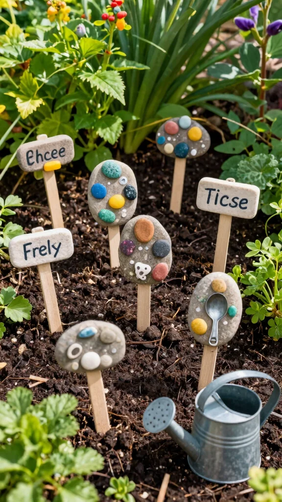 14 Stylish Outdoor DIY Decor Hacks That Will Have Your Garden Looking Like a Magazine Cover! - 6. Craft Unique Garden Markers 1