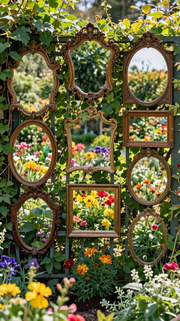 14 Stylish Outdoor DIY Decor Hacks That Will Have Your Garden Looking Like a Magazine Cover! - 7. Use Mirrors to Enhance Space 1