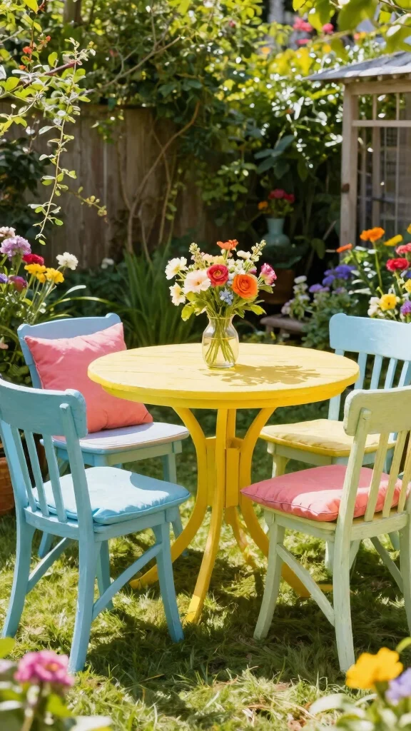 14 Stylish Outdoor DIY Decor Hacks That Will Have Your Garden Looking Like a Magazine Cover! - 9. Paint Your Garden Furniture 1