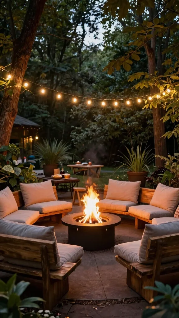 15 Backyard Entertaining Spaces That'll Transform Your Evenings . - 1. Cozy Fire Pit Nook 1