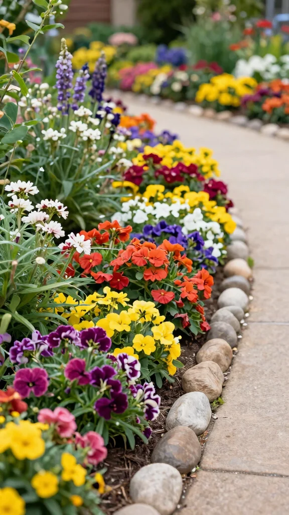 15 Backyard Entertaining Spaces That'll Transform Your Evenings . - 10. Colorful Flower Borders 1