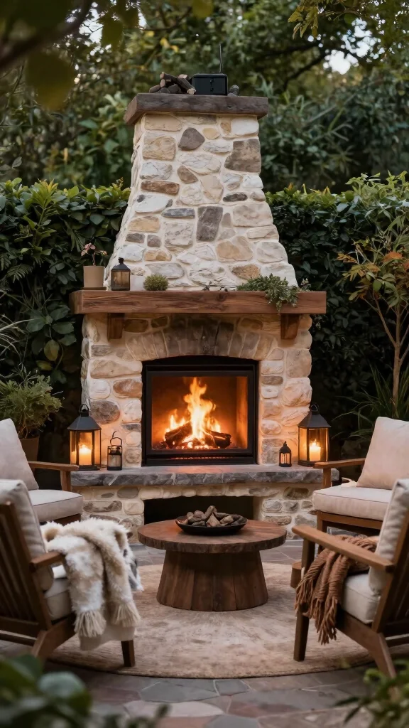 15 Backyard Entertaining Spaces That'll Transform Your Evenings . - 11. Cozy Outdoor Fireplaces 1