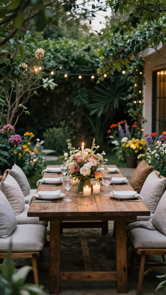15 Backyard Entertaining Spaces That'll Transform Your Evenings . - 2. Elegant Outdoor Dining Setup 1