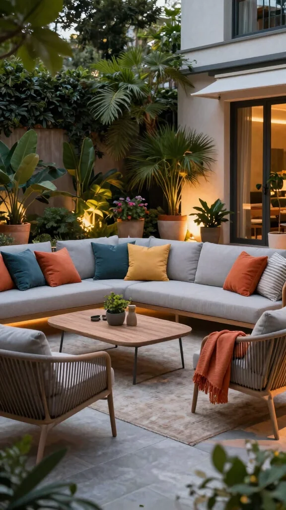 15 Backyard Entertaining Spaces That'll Transform Your Evenings . - 3. Stylish Lounge Area 1