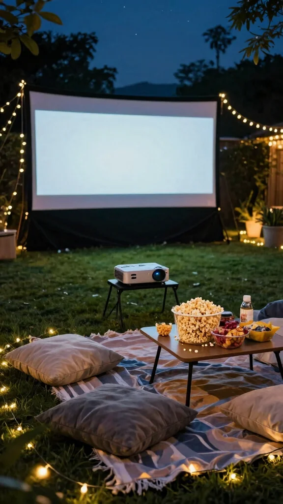 15 Backyard Entertaining Spaces That'll Transform Your Evenings . - 6. Outdoor Movie Theater 1