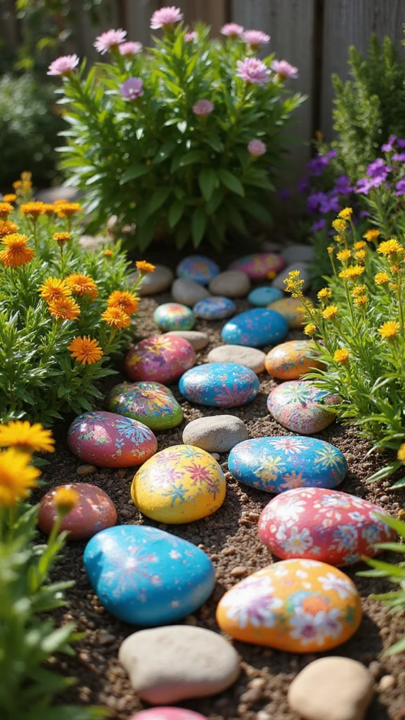 15 Colorful Garden Decor Ideas That Will Transform Your Outdoor Oasis! - 1. Vibrant Garden Rock Art 1