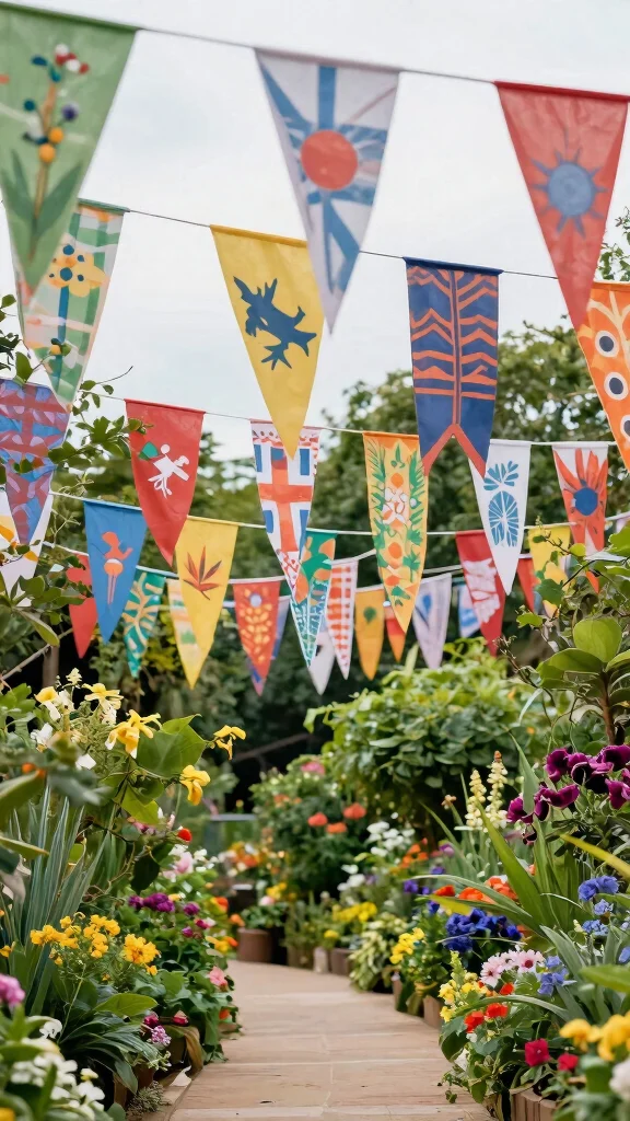 15 Colorful Garden Decor Ideas That Will Transform Your Outdoor Oasis! - 5. Decorative Garden Flags 1