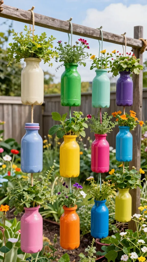 15 Creative and Affordable Garden Decor Hacks You Need to Try! - 1. Upcycled Plastic Bottles as Planters 1