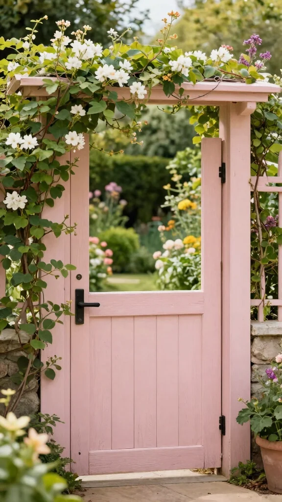 15 Creative and Affordable Garden Decor Hacks You Need to Try! - 10. Old Door Garden Gate 1