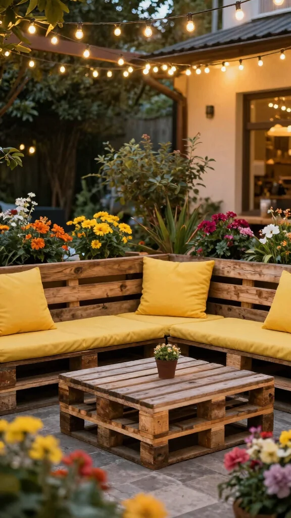 15 Creative and Affordable Garden Decor Hacks You Need to Try! - 4. Recycled Pallet Furniture 1