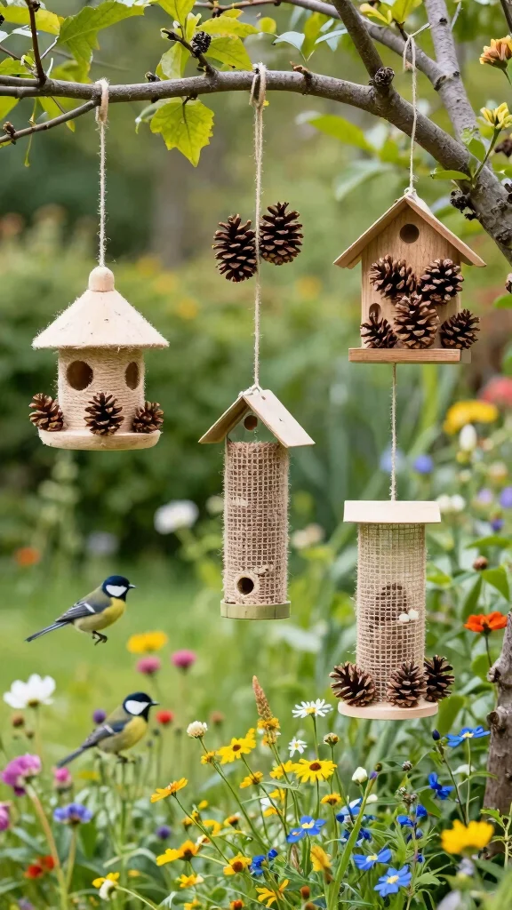 15 Creative and Affordable Garden Decor Hacks You Need to Try! - 5. Homemade Bird Feeders 1