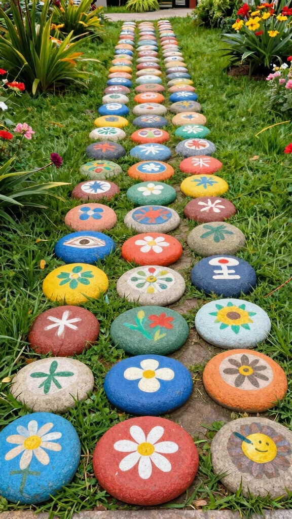 15 Creative and Affordable Garden Decor Hacks You Need to Try! - 6. Colorful Garden Stones 1
