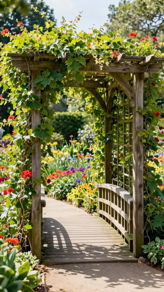 15 DIY Garden Bridges You Can Build This Weekend (Even #2 Looks Professional!) - 10. Decorative Trellis Bridge 1