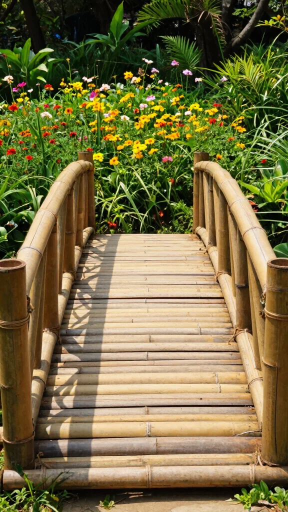 15 DIY Garden Bridges You Can Build This Weekend (Even #2 Looks Professional!) - 11. Bamboo Garden Bridge 1