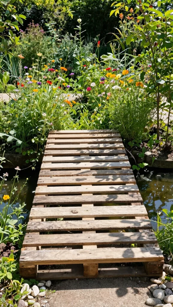 15 DIY Garden Bridges You Can Build This Weekend (Even #2 Looks Professional!) - 3. Rustic Pallet Bridge 1