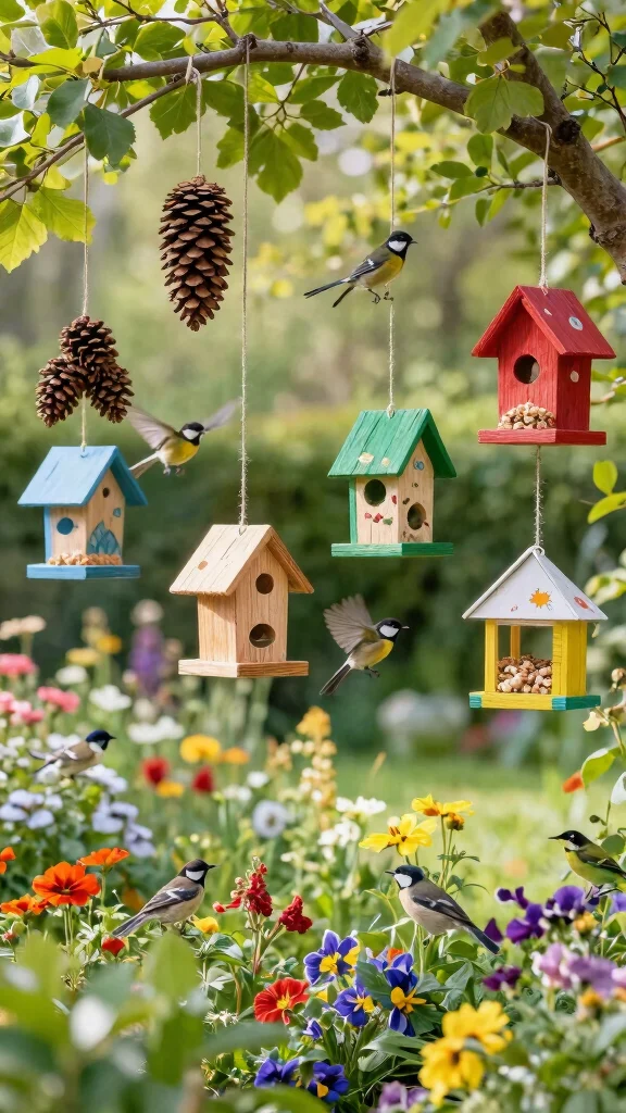 15 DIY Garden Decor Ideas That Will Inspire a Gorgeous Outdoor Makeover! - 6. DIY Bird Feeders 1