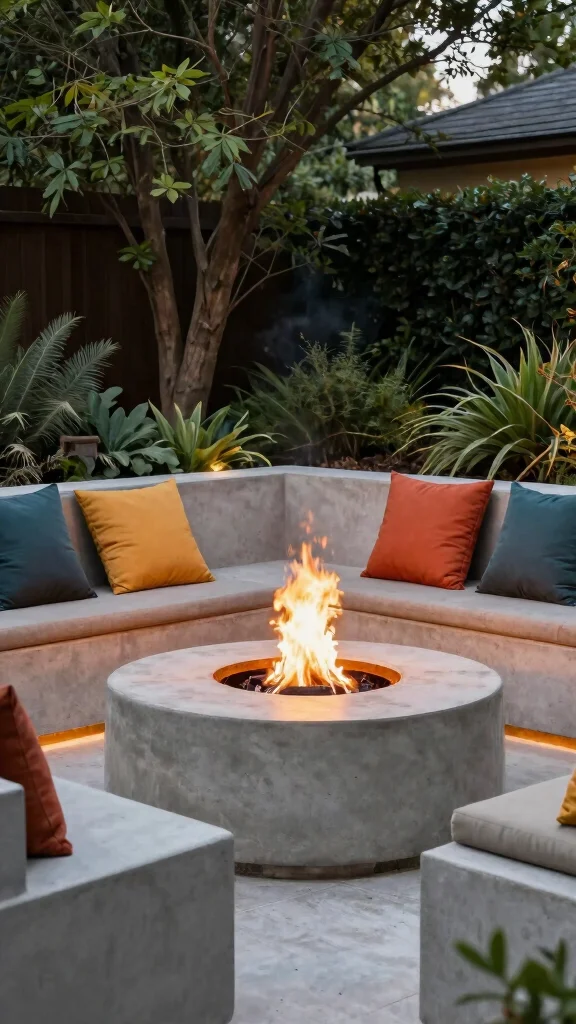 15 Fire Pit Ideas That Make Your Outdoor Retreats Magical for Evening Relaxation! - 5. Fire Pit With Built-In Seating 1