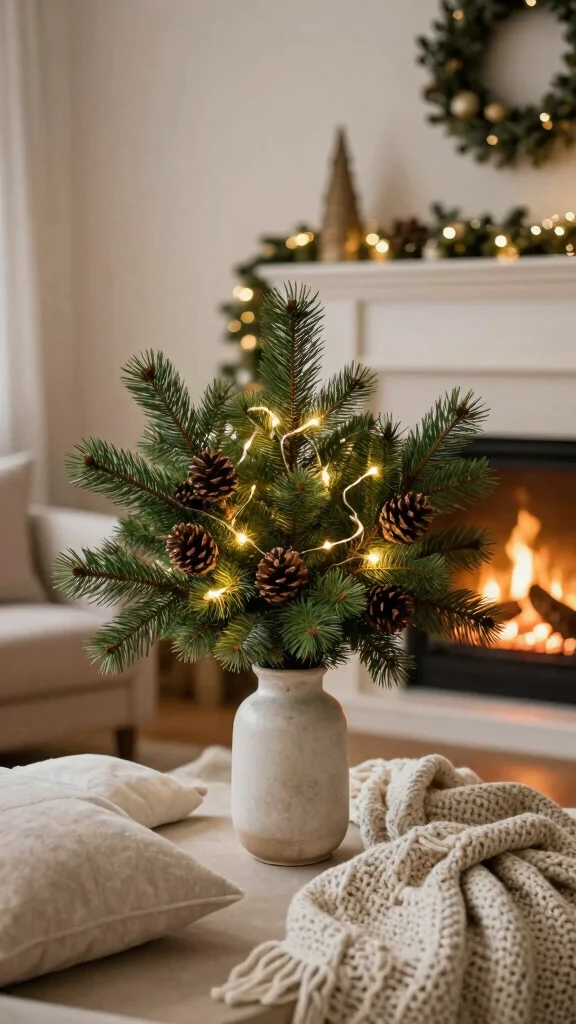 15 Seasonal Plant Displays to Keep Your Home Fresh and Inviting All Year Round! - 4. Winter Wonderland: Evergreens and Pine Cones 1