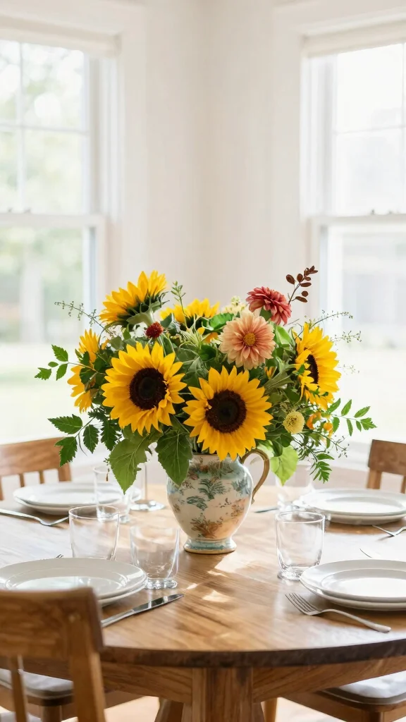 15 Seasonal Plant Displays to Keep Your Home Fresh and Inviting All Year Round! - 6. Cheerful Blooms: Year-Round Flower Arrangements 1