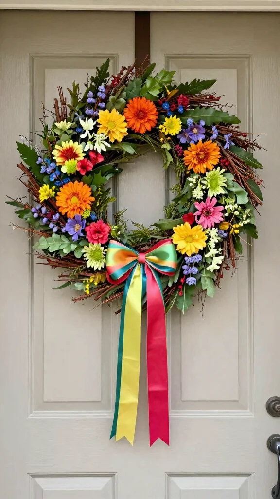 15 Seasonal Plant Displays to Keep Your Home Fresh and Inviting All Year Round! - 8. Whimsical Wreaths: Seasonal Door Decor 1