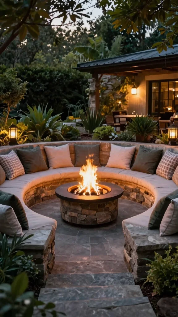 15 Stunning Landscape Firepit Ideas to Ignite Your Outdoor Living Space (You’ll Love #8!) - 7. Sunken Firepit 1