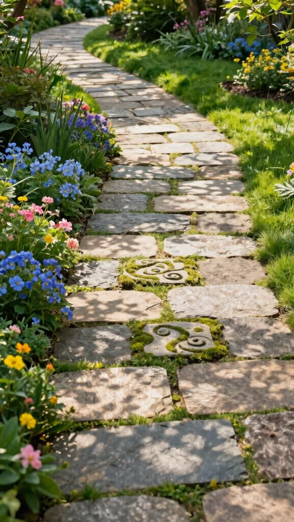 15 Stunning Pathway Designs That Will Make Your Garden a Showstopper! - 1. Curved Stone Pathways 1