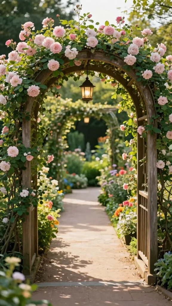 15 Stunning Pathway Designs That Will Make Your Garden a Showstopper! - 10. Garden Arches and Trellises 1