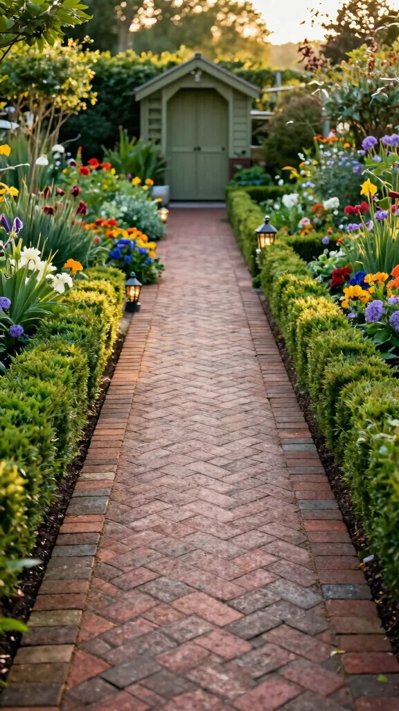 15 Stunning Pathway Designs That Will Make Your Garden a Showstopper! - 4. Brick Paved Pathways 1