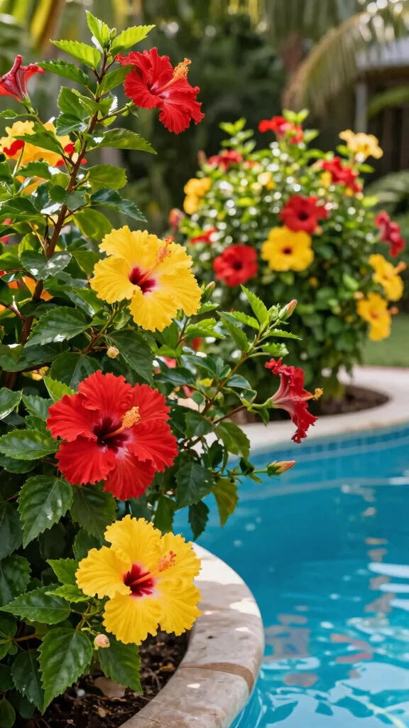 15 Stunning Poolside Plants You Need to See (Your Neighbors Will Be Jealous!) - 1. Hibiscus 1