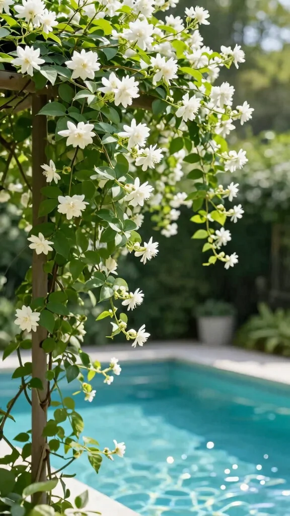 15 Stunning Poolside Plants You Need to See (Your Neighbors Will Be Jealous!) - 10. Jasmine 1