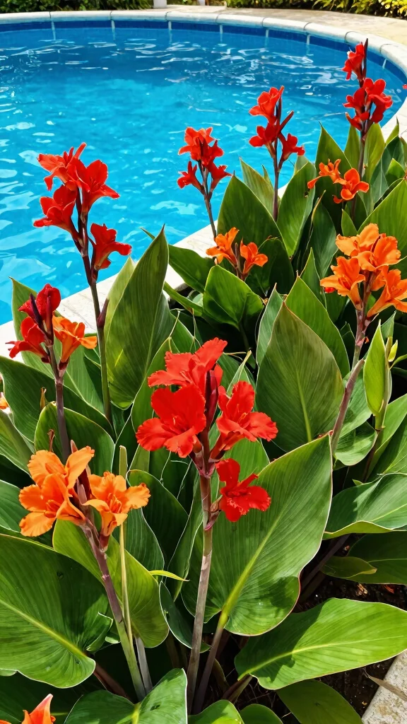 15 Stunning Poolside Plants You Need to See (Your Neighbors Will Be Jealous!) - 11. Canna Lily 1