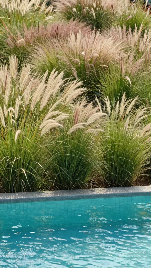 15 Stunning Poolside Plants You Need to See (Your Neighbors Will Be Jealous!) - 5. Ornamental Grasses 1
