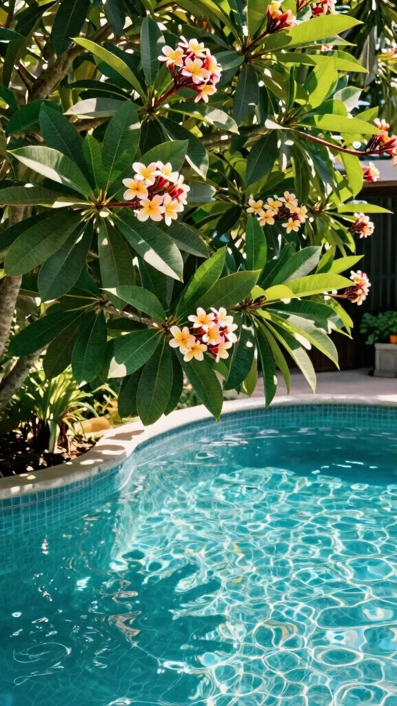 15 Stunning Poolside Plants You Need to See (Your Neighbors Will Be Jealous!) - 8. Plumeria 1