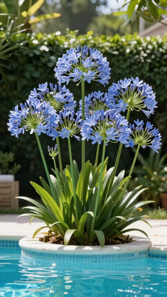 15 Stunning Poolside Plants You Need to See (Your Neighbors Will Be Jealous!) - 9. Agapanthus 1