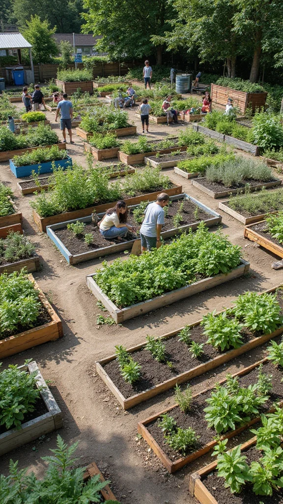 16 Compact Raised Bed Layouts Perfect for Small Gardens and Urban Spaces! - 15. Community Garden Raised Beds 1