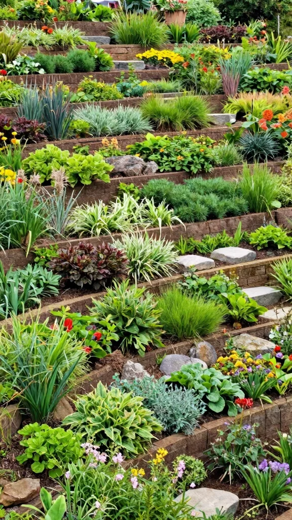 16 Compact Raised Bed Layouts Perfect for Small Gardens and Urban Spaces! - 7. Sloped Garden Beds 1