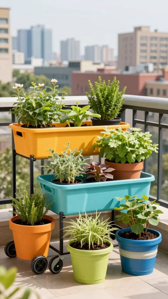 16 Space-Saving Urban Gardening Solutions That Are Stylish and Practical! - 15. Portable Gardening Solutions 1