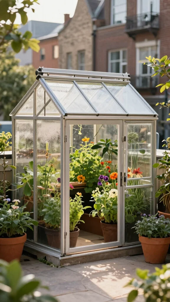 16 Space-Saving Urban Gardening Solutions That Are Stylish and Practical! - 8. Compact Greenhouses 1