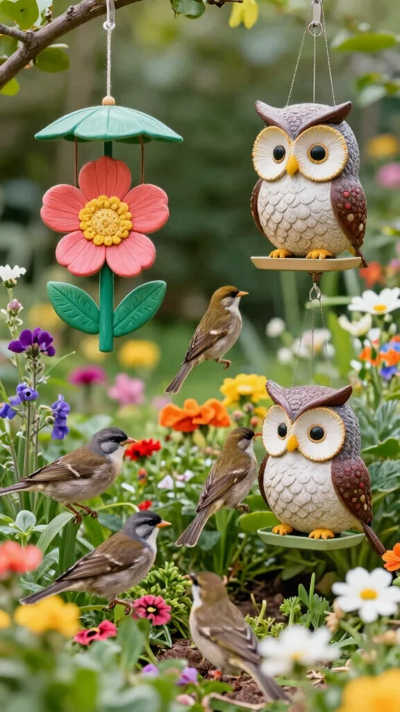 16 Sustainable Eclectic Garden Accessories That Are Good for the Planet and Your Garden! - 1. Whimsical Bird Feeders 1