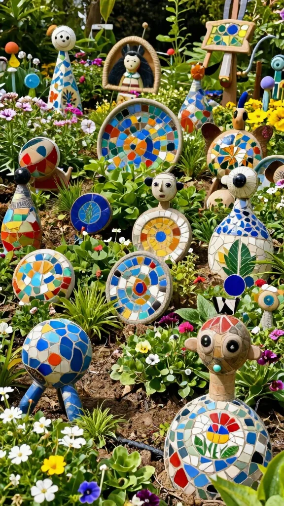 16 Sustainable Eclectic Garden Accessories That Are Good for the Planet and Your Garden! - 5. Handmade Garden Art 1