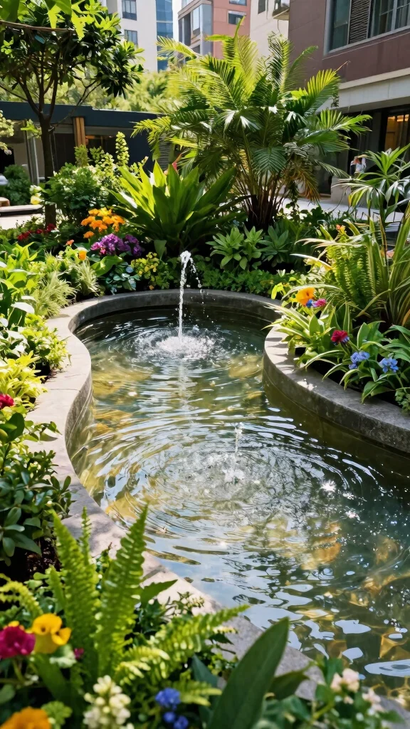 16 Urban Garden Nooks That Will Turn Your Concrete Jungle into a Green Paradise! - 8. Tranquil Water Features 1