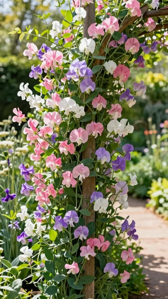 17 Colorful Spring Blooms That Will Transform Your Garden Into a Floral Wonderland! - 16. Sweet Peas: Fragrant Climbing Beauties 1