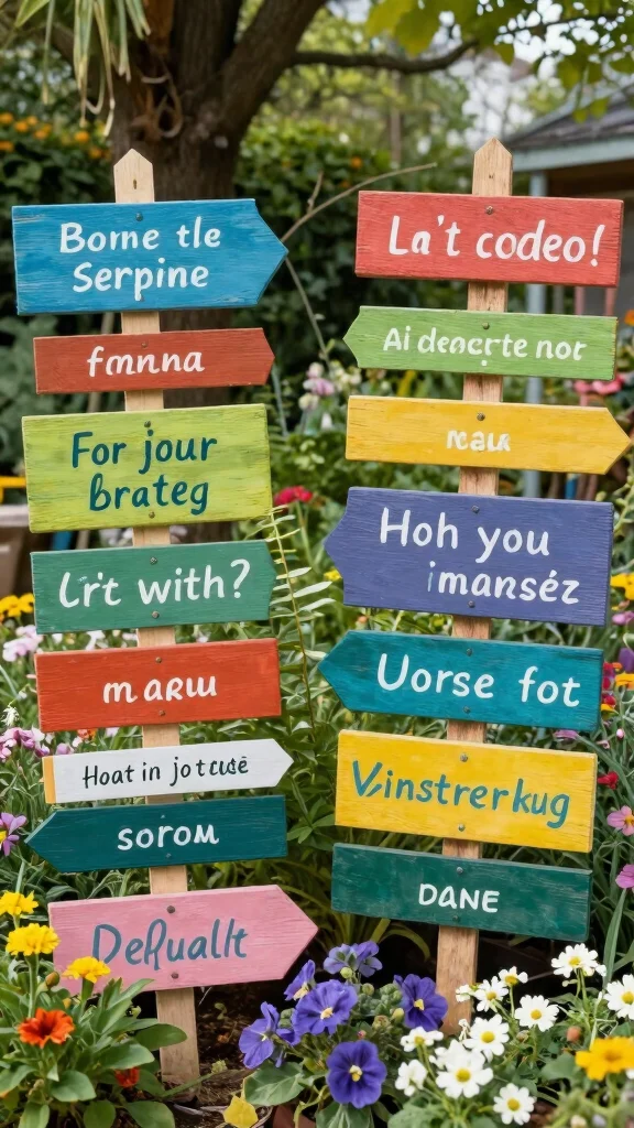 17 DIY Vibrant Garden Accessories That Will Impress All Your Guests! - 13. Colorful Garden Signage 1