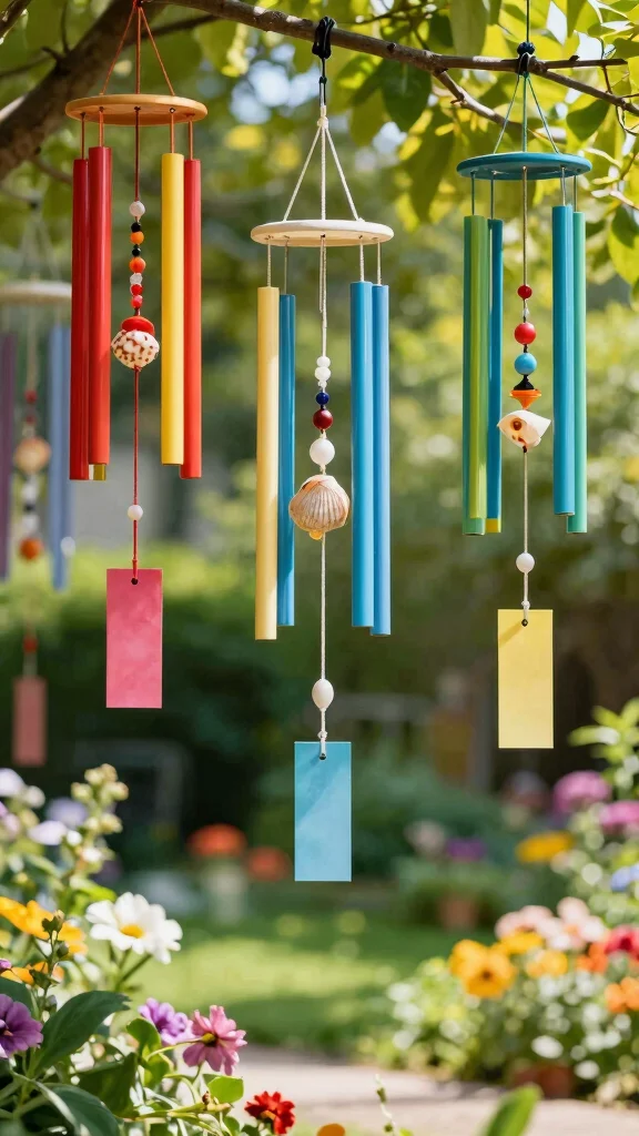 17 DIY Vibrant Garden Accessories That Will Impress All Your Guests! - 5. Colorful Wind Chimes 1