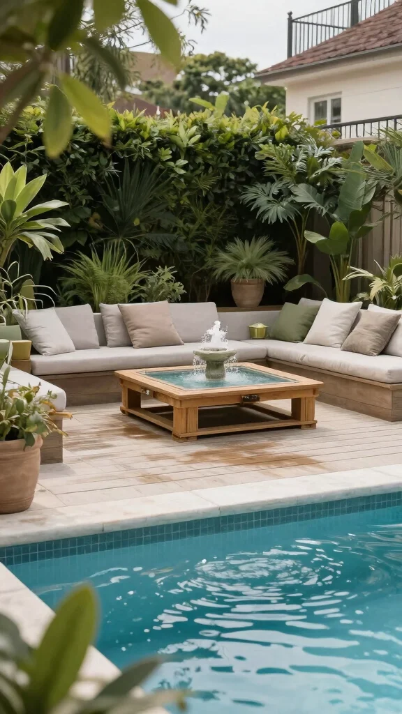 17 Easy Pallet Deck Ideas You Can Build This Weekend (DIY Enthusiasts Rejoice!) - 13. Pallet Deck with a Water Feature 1